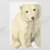 可愛らしいホッキョクグマ 便箋 (正面/裏面)