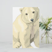 可愛らしいホッキョクグマ 便箋 (スタンド正面)