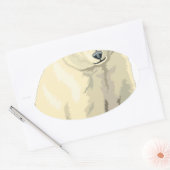 可愛らしいホッキョクグマ 楕円形シール (封筒)