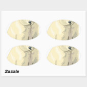 可愛らしいホッキョクグマ 楕円形シール (シート)