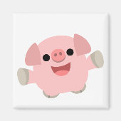 可愛らしいマンガの豚マグネット マグネット (正面)