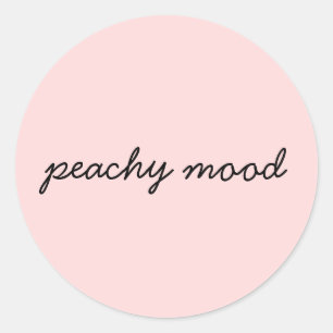 可愛らしいミニマリスト・スクリプトデザイン「Just Peachy」 ラウンドシール