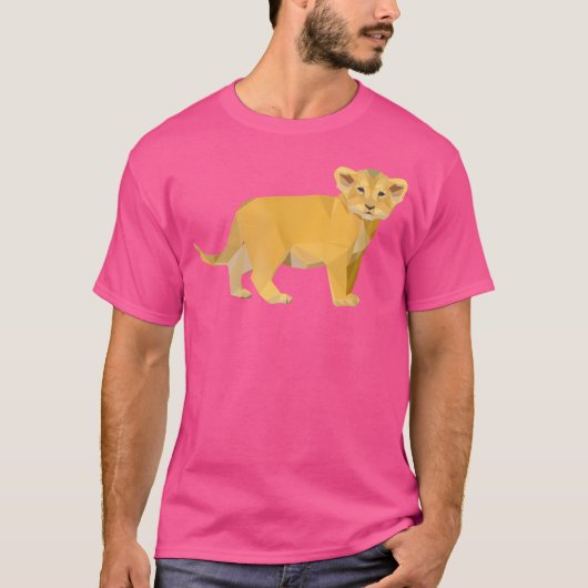 可愛らしいライオンの子のための三角形 Tシャツ (正面)