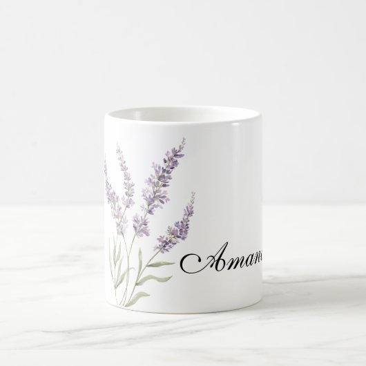 可愛らしいラベンダーの花 コーヒーマグカップ (中央)