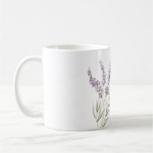可愛らしいラベンダーの花 コーヒーマグカップ (左)