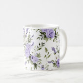 可愛らしいラベンダーの花 コーヒーマグカップ (正面右)