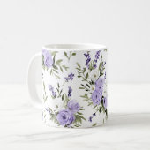 可愛らしいラベンダーの花 コーヒーマグカップ (正面左)