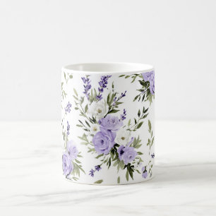 可愛らしいラベンダーの花 コーヒーマグカップ