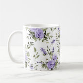 可愛らしいラベンダーの花 コーヒーマグカップ (左)