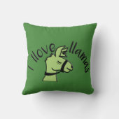 可愛らしいラマラブIラブラマグリーン クッション (裏面)