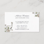 可愛らしいラマ水彩画フローラ 名刺 (裏面)