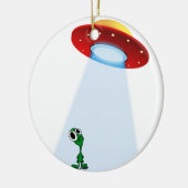 可愛らしいリトルエイリアン&ソー飛んでいるサー セラミックオーナメント (左)