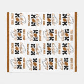 可愛らしい中型のサッカーママ フリースブランケット (正面(横))