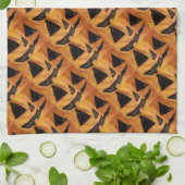 可愛らしい傾斜スマイルジャッキOランタンキッチンタオル キッチンタオル (折り畳み)