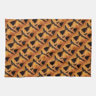 可愛らしい傾斜スマイルジャッキOランタンキッチンタオル キッチンタオル