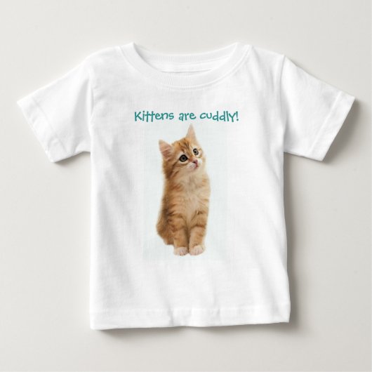 可愛らしい子猫シャツ ベビーTシャツ (正面)