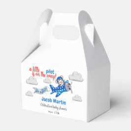 可愛らしい小さなテディベア飛行機の赤ちゃんシャワー フェイバーボックス