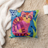 可愛らしい小さな子猫キルトのようなデザイン クッション (ブランケット)