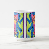 可愛らしい小さな子猫キルトのようなデザイン コーヒーマグカップ (中央)