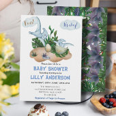 可愛らしい小さな恐竜パーティー!轟音!赤ちゃんシャワー 招待状