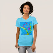 可愛らしい小さな蘭の鳥 Tシャツ (正面フル)