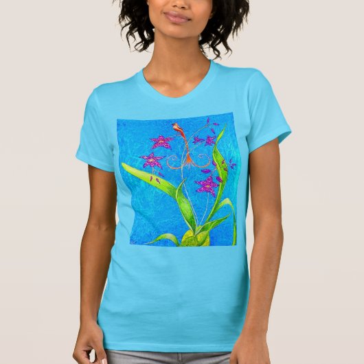 可愛らしい小さな蘭の鳥 Tシャツ (正面)