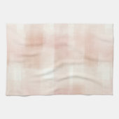 可愛らしい桃色のクリームチェック キッチンタオル (横)