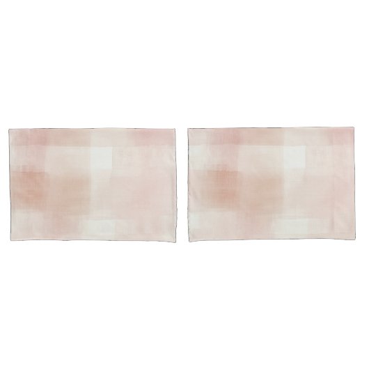 可愛らしい桃色のピンク クリーム 格子縞 枕カバー (フロントセット)