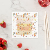 可愛らしい洋ナシ模様の水彩画 スタンダードカクテルナプキン (インサイチュ)