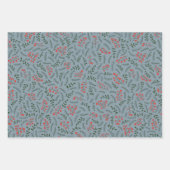 可愛らしい濃厚なほこりっぽい青葉の緑の模様 ラッピングペーパーシート (正面3)