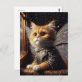 可愛らしい猫の妖精 ポストカード (正面/裏面)