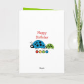 可愛らしい甥のラディバグ特製ボーイレッドグリーン カード (裏面)