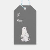 可愛らしい白いホッキョクグマと小さな緑の贈り物 –  ギフトタグ (裏面)