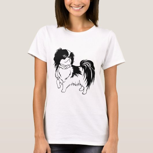 可愛らしい白黒犬のシャツ Tシャツ (正面)