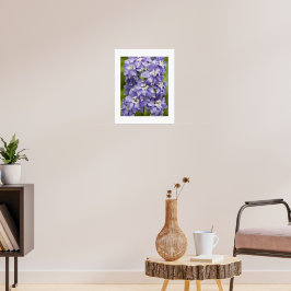 可愛らしい紫のデルフィニウムの花の写真 ポスター