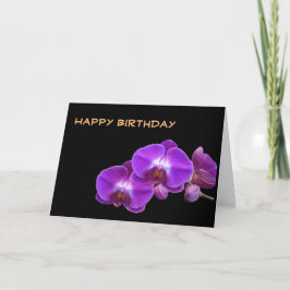 可愛らしい紫色の蘭の花 お誕生日おめでとう カード