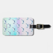 可愛らしい絵を描イルカパーソナライズされた ラゲッジタグ (正面横)