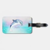 可愛らしい絵を描イルカパーソナライズされた ラゲッジタグ (裏面横)