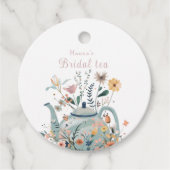 可愛らしい花のティーパーティー  ブライダルシャワー フェイバータグ (正面)