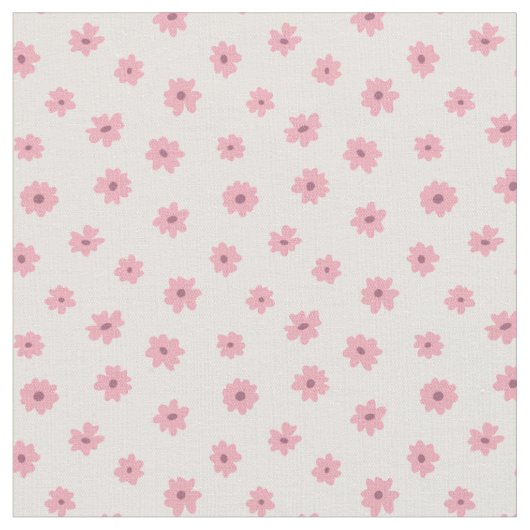 可愛らしい花柄の小さな春夏のピンク ファブリック (クローズアップ)