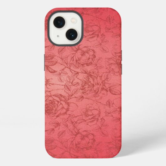 可愛らしい花柄 ピンク iPhoneケース (裏面)