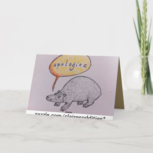 可愛らしい謝罪 カード (裏面)