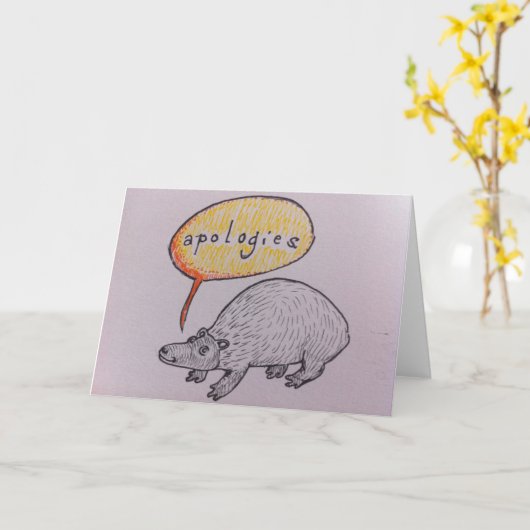 可愛らしい謝罪 カード (黄色い花)