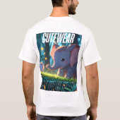 可愛らしい象のフローラ園 – かわいいアステア Tシャツ (裏面)