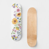 可愛らしい野の花のスケートボード スケートボード (正面)