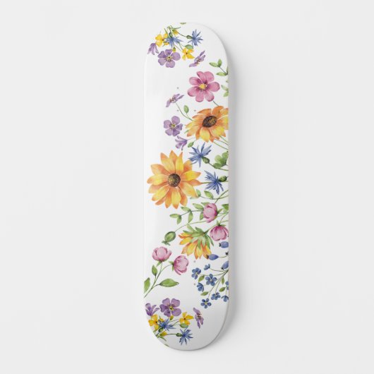 可愛らしい野の花のスケートボード スケートボード (正面)