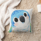 可愛らしい青いオウム化粧枕 クッション (ブランケット)