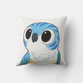 可愛らしい青いオウム化粧枕 クッション (裏面)