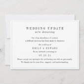可愛らしい青いハートの結婚式の更新のお知らせ セーブザデート (裏面)