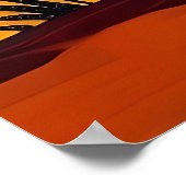 可愛らしい青い象とフローラアクセント ポスター (角)